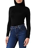 ONLY Basic Strickpullover Einfarbiger Rollkragen Knitted Stretch Sweater Langarm Rundhals Shirt ONLVENICE, Farben:Schwarz-2,Größe Damen:M