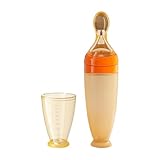 Nexusectar Löffel Für Die Babyfütterung | Saugnapf Mit Hitzebeständigem Quetschspender | Silikon Babybrei Ausgabelöffel - Für Getreidebrei Obstbrei und Wasser