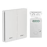 LED-Dimmerschalter, kabelloser kinetischer Schalter, Fernbedienung, Hinterkanten-Triac-Dimmerschalter für dimmbare LED-/Halogen-/Glühlampen, feuerfest und IP65 wasserdicht [Energieklasse A+++]