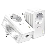 TP-Link TL-PA7019P KIT AV1000 Gigabit Powerline Adapter mit Steckdose (1x Gigabit Port, Plug und Play, energiesparend, kompatibel zu allen gängigen Powerline Adaptern) weiß