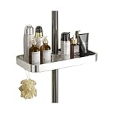 Verstellbares Duschregal mit Geländer und Haken, platzsparendes, drehbares Design für organisierte Badezimmer-Aufbewahrung
