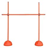Boje Sport - Sprungstangen-Set 150 cm orange - Training für Sprungkraft, Dribbling und Beweglichkeit - Standfüße befüllbar - (9 Stangen je 50 cm mit Schraubgewinde) 2 X-Standfüße, 2 Clips