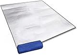Alu Isomatte Schaummatten Schlafmatte für Camping Isoliermatte Isolierdecke Faltbare Zeltmatte Bodenmatte Thermomatte Matte aus Aluminiumfolie (200 x 150 cm) Silber