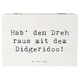 Mr. & Mrs. Panda 22 x 15 cm Holzkiste Spruch Didgeridoo Dreh - Geschenk, Blasinstrument, Musikschüler, Erinnerungsbox, Notenblätter, Australien,