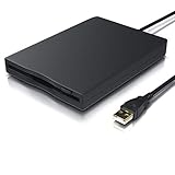 CSL - Externes USB Diskettenlaufwerk FDD 1,44MB 3,5 Zoll - PC und MAC - Slimline Floppy Disk Drive Extern - Portable - Plug and Play - schwarz - Windows 11 fähig