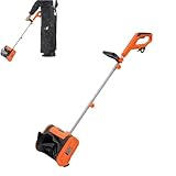 Elektro-Schneefräse, 1800 W Motorleistung, 32 cm Räumbreite, 16 cm Einzugshöhe, 8 m Auswurfweite, 5,61 kg leicht und sehr wendig, Sicherheitsschalter (Orange)