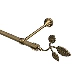 INTERDECO Gardinenstange 16 mm Ø/Landhaus Vorhangstange Gold matt/Messing Antik Typ 10153824 AZA, 440 cm