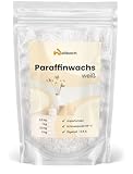 Wallbach® 1kg Paraffinwachs für Kerzen weiß, duftfrei & 100% rein - Kerzenwachs-Granulat zum Kerzengießen, Kosmetik & Handwerk - Paraffin Kerzen Wachs Pulver