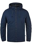 BLEND BHFosco Herren Parka Winterparka Winterjacke mit hochabschließender Kapuze Reißverschlusstaschen Regular fit, Größe:L, Farbe:Dress Blues (194024)