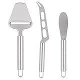 3pcs Cheese Messer Slicer Set, Edelstahl -Handheld -Hartkäse -Slicer -Käsekuchen -Erdnussbutter -Messer für Käse, Zitrusfrüchte oder hartes Gemüse