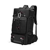 Perfeclan Wanderrucksack mit Schuhfach, USB-Ladeanschluss, tragbarer Wandertagesrucksack, Laptop-Rucksack für Ausflüge im Freien, Schwarz