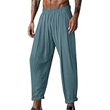 Herren Four Seasons Einfarbige, lockere, atmungsaktive Outdoor-Freizeithose Hose Dunkelrot Herren (Blue, XXL)