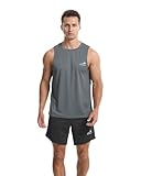 Herren Tanktop Gym Tshirt Muskel Fitness Training Laufshirt Fitness Tanks Ärmelloser T-Shirt Grau M