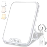 AJVV Tageslichtlampe, 10000 Lux Lichttherapielampe für Depressionen, Sonnenlicht Lampe mit 3 Farbtemperaturen, Stufenlose Helligkeit, 4 Timer Einstellung, LED-Technologie Sunlight Lamp für Gute Laune