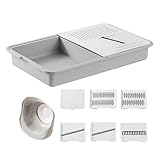 Gemüseraspel Für Die Küche | Gemüseschneider & Hobel,Multifunktionaler Schneider Mit Auffangschale Und Schäler Für Kartoffelsalat Karotten Küchenhelfer Haushalt Camping