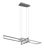 Trio Leuchten LED Pendelleuchte Salinas 320310307, Metall Nickel matt, inkl. 34 Watt LED, Switch Dimmer