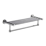 Handtuchhalter, Handtuchhalter, Regal, Badezimmer-Zubehör, Organizer, Aufhänger, Bandstange, Wandmontage, Duschhalter, Handtuchhalter, 40 cm ()