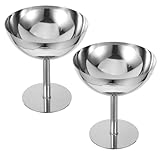 ULTECHNOVO 2 Stücke Dessertbehälter Party-serviergeschirr Aus Edelstahl Dessertbecher Diy-eishalter - Und Puddingbecher Metallschalen Für Desserts Dessertschalen Silver Rostfreier Stahl