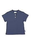 Sterntaler Kurzarm -Schwimmshirt Struktur für Jungen - UV Shirt aus Bademodenstoff mit Knopfleiste - Rashguard Baby und Kinder mit UV -Schutz 50+ für Badespaß - blau, 116