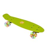 Evo EVO 22' Penny Board mit Licht | Skateboard für Anfänger oder Profis | Skateboard mit leuchtenden Rädern für Kinder und Jugendliche | Mini-Cruiser-Komplettboard | Geeignet für alle ab 3 Jahren