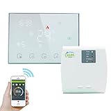 Qiumi RF Smart WiFi Wireless Thermostat Programmierbares Wasserthermostat LCD-Display Funktioniert mit Alexa Google Home 3A 2AA Batterie