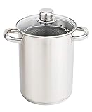 Spetebo Spargeltopf aus Edelstahl Ø 16 cm/Höhe 21 cm - Topf mit herausnehmbarem Korb Einsatz - auch geeignet als Nudeltopf, Spaghettitopf, Gemüsetopf, Pastatopf uvm.