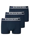 Schiesser Herren 3 Pack Boxershorts Bio Baumwolle Multipack - 95/5 Organic, dunkelblau_173983, 8/ XXL