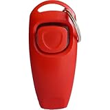 huzur elektrik Preıfe Mit 2 Funktıonen Hunde Clicker Whistle [Funktion 2 in 1] Profi Training Werkzeug Finger Klicker mit Pfeife/Großem Knopf Cicker für Katzen, Pferde, Vogel (Rot)