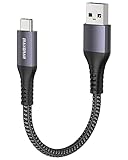 Maxonar USB C Kabel Kurz 20cm/0.2M 10Gbps USB3.2 Gen2 Datenkabel Typ C Android Auto QC3.0 3.1A USB A auf C Schnellladegerät für Samsung Note20 Galaxy S24/S23/S22/S21/S20 Z Fold 6 Tab S9 Pixel 9/9Pro