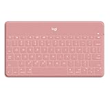 Logitech Keys to Go - Kabellose Tastatur - Kabellose Tastatur, Ultraleicht & Geräuschlos, für Windows, Tablet, iPad, iPhone, macOS, iOS - US (QWERTY) - rosa【Bulk - ohne Verpackung】