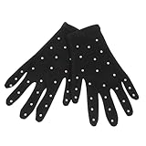 Beavorty Eiskunstlauf Handschuhe für Bühne Atmungsaktiv Leicht Elastisch Party Performance Tanzhandschuhe für Mädchen und Erwachsene Schwarz