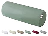 beties BasicSoft Nackenrollenhülle ca. 15x40 cm 100% Baumwolle Premium Jersey Nackenrolle Nackenrollen-Bezug Nacken-Kissen - Natural-grün