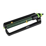 Amazon Basics Oszillierender Wassersprinkler mit 2-Wege-Einstellung und 3/4-Zoll-Werkzeugadapter (19 mm), Schwarz, 49,7 x 17 x 8cm