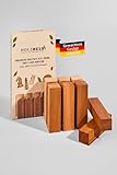 HOLZHELD -10-teiliges Edelholz-Set, wertiges Schnitzholz aus Zirbe, Erle und europäischer Kirsche, Holzrohlinge, Holz zum Schnitzen, unbehandeltes Holz, Geschenk