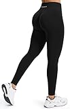JOYSPELS Gym Sport Leggings Damen, Sporthose Damen Lang Blickdicht Po Push Up Seamless Leggins Tights Schwarz M
