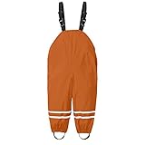 Generisch Wasserdicht Latzhose Kinder Jungen Regen Kleidung Jumpui Schlamm Kleinkind Strumpfhose & Jumphat Regenmantel Kinder Jungen (Orange, 1-3 Years)