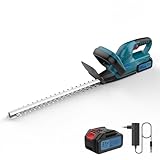 Bürstenlos Akku Heckenschere mit Akku und Ladegerät, Brushless Elektrisch Heckenschere, Elektrogartenscheren Hedge Timmer, 500W, 530mm Schnittläng, 3000mAh Batterie, 20mm Zahnabstand