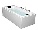 Whirlpool Badewanne Venedig MADE IN GERMANY rechts oder links 150/160 / 170 x 75 cm mit 6 Massage Düsen + MIT Armaturen Eckwanne Spa runde rechte/linke Eckbadewanne innen günstig