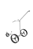 Parccurate K3 Kolibri lago Edelstahl Lithium Elektrotrolley Golftrolley Golfcart in Titanoptik mit Drehrad-Steuerung und Fernsteuerung