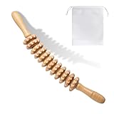 Faszienrolle Holz, Massageroller Holz mit Griff, Anti Cellulite Massage Massagegerät, Faszienstab holz für Muskelentspannung, Körperformung, Gua Sha Massage, Buche