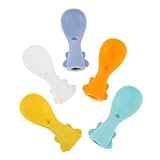 LIFKOME 5 Stück Teiliges Babylöffel Anbringen an Futterbeuteln Einhändig Bedienbar Hitzebeständig Hygienisch an Quetschbeutel Anschließbar für Verschiedene Fütterungsphasen