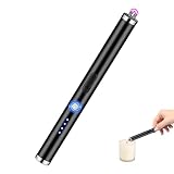 SPORWAY Taktischer Elektroschocker, Stabfeuerzeug Windproof Dual Arcs Feuerzeug, USB Aufladung Elektronisch Lighter, Selbstverteidigung Elektroschocker Stun Pen für Frauen, Männer, Kinder