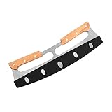 GALPADA 1Stück Edelstahlschneider mit Holzgriff Pizza Cutter Runder Halbkreis Pizzaschneider für Pizza Tools und Küchenzubehör