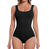 Joyshaper Shapewear Damen Body Shaper Bauchweg Shape Bodysuit Miederbody Formende Bodys Figurformende Tank Tops Schwarz,M