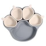 Silikon-Kinderteller | -Tablett mit Katzenkrallenform | Baby-Saugnapfteller aus Silikon für das Essen, Familie