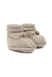 Mikk-line Woll Hausschuhe Kinder 86/92 Melange Offwhite | Krabbelschuhe Baby in Wool Und Polyster Für Mädchen und Jungen | Woll-Babysocken | Lauflernschuhe Baby | Babyschuhe 0-6 Monate