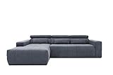 DOMO. collection Ecksofa Brandon, Sofa mit Rückenfunktion in L-Form, Polsterecke, Eckgarnitur 285 x 175 x 98 cm (BxTxH), dunkelgrau