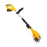 Motorhacke Bodenhacke - Akku-Pinne Grubber Elektrische Pinne 250RPM, 25cm Schneidtiefe, Mini Gartenfräse Bodenfräse Kultivator mit Batterie für Rasen, Yard, Bodenkultivierung