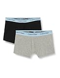 Calvin Klein Jungen 2 Stück Trunkmatte Trunk, Greyheather/PVHblack, 12-14