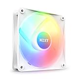 NZXT F120 RGB Core – 120 mm nabenmontierter RGB-Lüfter – 8 einzeln ansteuerbare LEDs – Halbtransparente Lüfterblätter – Hydrodynamisches Gleitlager – PWM-Steuerung – CAM-Software – Weiß